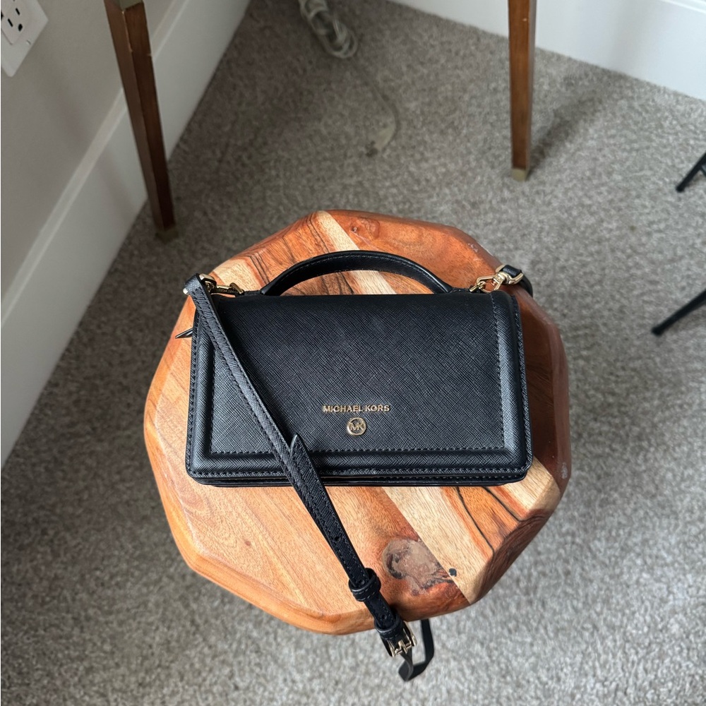 Michael Kors Black Leather Crossbody Bag